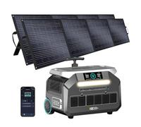 IEE P3200 Estación de Energía Portátil 3200W con 2 Paneles Solares 200W, 2048Wh Generador Solar LiFePO₄, Carga 80% en 45 min, APP, 16 Puertos, Power Station para Camping, Caravana y Emergencias