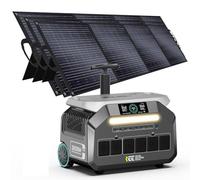 IEE P3200 Estación de Energía Portátil 3200W con 3 Paneles Solares 200W, 2048Wh Generador Solar LiFePO₄, Carga 80% en 45 min, APP, 16 Puertos, Power Station para Camping, Caravana y Emergencias