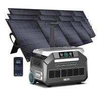 IEE P3200 Estación de Energía Portátil 3200W con 3 Paneles Solares 200W, 2048Wh Generador Solar LiFePO₄, Carga 80% en 45 min, APP, 16 Puertos, Power Station para Camping, Caravana y Emergencias