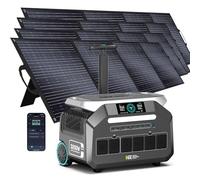 IEE P3200 Estación de Energía Portátil 3200W con 4 Paneles Solares 200W, 2048Wh Generador Solar LiFePO₄, Carga 80% en 45 min, APP, 16 Puertos, Power Station para Camping, Caravana y Emergencias