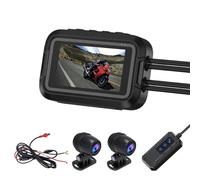 IEEDFJKK Cámara de salpicadero Compatible con Todos los Modelos de Motocicletas. Cámaras duales Delantera y Trasera. Cámara Impermeable para Motocicleta. de, WiFi- Sin GPS