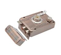 IEEDFJKK Cerradura antirrobo para exteriores de acero de resistencia, cerradura puerta bronce rojo acero inoxidable para seguridad estilo antiguo, Derecho con borde