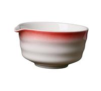 IEEDFJKK Cuenco de cerámica para matcha con vertedor de 450 ml, hecho a mano, regalo para amigos y amantes del té, color rojo, Rojo, 12.5 x 6.4 cm