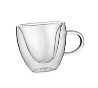 IEEDFJKK Elegante taza de café de borosilicato para bebidas calientes, incluyendo leche, té y zumo. Con un asa elegante, ideal para los amantes del té y el café. Asa creativa. Esta taza con ofrece un