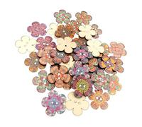 IEEDFJKK Hermosos botones de Para madera para manualidades, pintura de flores, estilo retro, 20 mm, formas variadas, proyectos costura creativos, botones Para madera para manualidades, costura 1