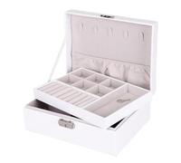 IEEDFJKK Joyero de cuero premium con un diseño elegante y amplio espacio de almacenamiento. Ideal para ocasiones especiales. Vitrina organizadora joyas.