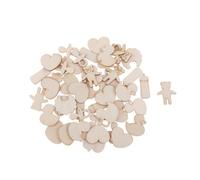 IEEDFJKK Recortes de formas de Para madera natural, 100 piezas, adornos Para madera, ideales para manualidades, accesorios fotográficos y otras técnicas manualidades. Scrapbooking.