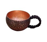 IEEDFJKK Taza de cobre para degustación de té, elegante y con un toque vintage, ideal para cualquier ocasión, ya que no se vuelca fácilmente. Taza metal para sake, café y expreso.