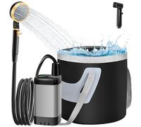 IEEILULU Ducha de Camping, Recargable 6000 mAh Ducha de Exterior, Ducha de Portátil con Alcachofa de Ducha y Manguera para Camping Viajes Lavado de Coches