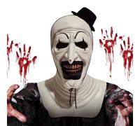 IEEILULU Máscara de Payaso, Máscara de Terrifier para Disfraz Terrifier Adulto, Art The Clown Mask, Mascara Terrifier Adulto, Halloween Cosplay Disfraz Accesorio (Blanco1)