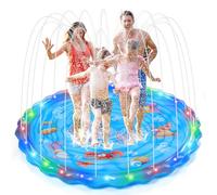 IEEILULU Splash Pad, 170CM Almohadilla Aspersor de Juego Agua, Jardín de Verano Juguete Acuático para Niños (Azul)