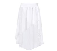 IEFIEL Falda Corta de Danza Ballet para Niña Falda Gasa Clásico para Práctica Rendimiento Cintura Alta Falda de Baile Patinaje Artístico Jazz Dancewear Blanco 14 años