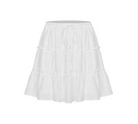 IEFIEL Falda Corta de Mujer y Niña con Volantes y Cintura Alta para Playa Fiesta y Uso Diario Blanco XL