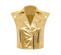 IEFIEL Hombre Ropa De Club Mini Steampunk Y2K Chaqueta Moto Abrigos Cortos | Chaleco Con Cuello En Solapa Picada,Ropa Reflectante,Conjuntos Salir Fiesta,Ceremonia,Accesorios Teatrales,Cosplay,Rave