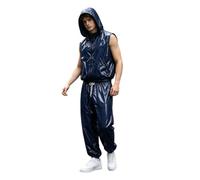 IEFIEL Hombre Streetwear Chándal Deportivo Impermeable Para Traje Lluvia Azul marino XXL