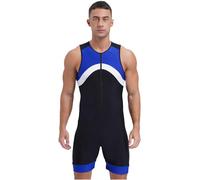 IEFIEL Maillot Leotardo Una Pieza Monos de Gimnasia Deportivo Body Ropa Interior Transpirable para Hombre S Azul M