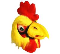 IEFIEL Máscara Cabeza Pollo Prop Carnaval Fiesta Halloween Cosplay Rave Evento Concurso Activo Desfile Gallo amarillo Talla única