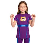 IEFIEL Niña Ropa Super Gato Niñas Traje Pequeñas Vestido Camisas Gatito Púrpura 11-12 años
