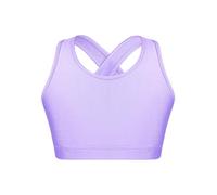 IEFIEL Top Deportivo Niña de Yoga Gimnasia Ropa Interior Deportivo con Relleno Sujetador Deportivo de Correr Crop Top Sin Manga de Danza 5-16 Años Morado 13-14 años