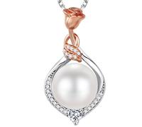 Iefil Perla negra tahitiana de 10 a 11 mm, regalos de joyería de aniversario para mujeres, esposa, mamá, novia, ella, regalos del día de la madre, Navidad, día de San Valentín, Plata esterlina, Perla