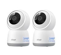 ieGeek 2.4/5GHz Camara Vigilancia WiFi Interior 2K 360°PTZ, Cámara Vigilancia Interior para Bebes/Mascotas/Seguridad Casa, Seguimiento Automático, Voz Bidireccional, Detección Humanoide, Alarma, 2Pack