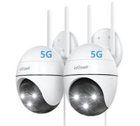 ieGeek 2,4G/5G 2K WiFi, Detección de Humano, Seguimiento Automático, Visión Nocturna Color, Alarma de Luz y Sonido, Grabación Continua, Compatible Alexa (2 PCS)