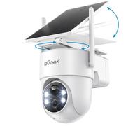 ieGeek 2K/3MP Camara Vigilancia WiFi Exterior Solar, Panel Solar Extraíble, 360° PTZ, Camara de Vigilancia sin Cables, PIR Humana Detección, Alerta de Peligro, Visión Nocturna Color, IP65