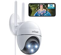 ieGeek 2K Camara Vigilancia WiFi Exterior con Eléctrico, PTZ 355°, Detección de Humano, Seguimiento Automático, Visión Nocturna Color, Alarma de Luz y Sonido, Grabación Continua, Compatible Alexa