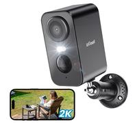 ieGeek 2K Camara Vigilancia WiFi Exterior/Interior sin Cables, Cámara de Vigilancia Exterior con Batería Recargable, 10M Visión Nocturna Colorida, Detección de Movimiento PIR, Audio de 2 Vias