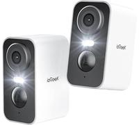 ieGeek 2K Camara Vigilancia WiFi Exterior/Interior sin Cables, Cámara de Vigilancia Exterior con Batería Recargable, 10M Visión Nocturna Colorida, Detección de Movimiento PIR, Audio de 2 Vias(2 pcs)