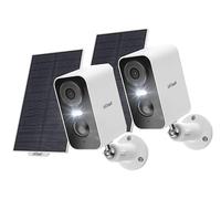 ieGeek 2K Camara Vigilancia WiFi Exterior Solar, 5200mAh Batería Recargable, Camara de Vigilancia sin Cables, Visión Nocturna Color, PIR Movimiento Detección, Audio de 2 Vias, Compatible Alexa(2 pcs)