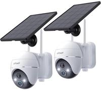 ieGeek 3MP Batería Camara Vigilancia WiFi Exterior, Camara de Seguridad Exterior Puede Girar 360 °/ Inclinarse,Detección de Movimiento PIR, Visión Nocturna a Color, Alarma de Luz y Sonido