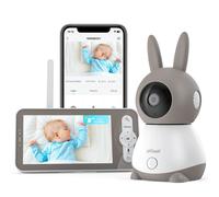 ieGeek 5” 2K/3MP Camara Vigilancia Bebe, 360° PTZ Vigilabebes con Camara y Vista Previa de Pantalla Dual, Detección de Movimiento, Audio de 2 Vías,Visión Nocturna, Control de Monitor y Movil