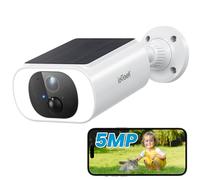 ieGeek 5MP QHD Camara Vigilancia WiFi Exterior, Cámara Vigilancia con Panel Solar Integrado, visión Nocturna en Color, 2,4 GHz WiFi, Almacenamiento en la Nube/Tarjeta TF, PIR/AI, Audio bidireccional