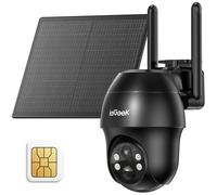 ieGeek Cámara de seguridad solar celular 3G/4G LTE inalámbrica para exteriores con tarjeta SIM, PTZ de 360°, sistemas de cámara CCTV inalámbrica 2K solar sin WiFi, visión nocturna a color, detección