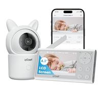 ieGeek Camara Vigilancia Bebe 360º Type-C 1080P Vigilabebes con Camara, 4,3" 3000mAh Pantalla LCD, App Remoto, 4X, Voz Dual, Seguimiento Automático, Detección Movimiento y Ruido, Mascotas, Ancianos