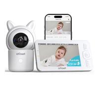 ieG mara Vigilancia Bebés 1080P con Pantalla 5", Baby Monitor con Vista 360° PTZ, Vigilabebés con App Móvil, Detección Movimiento y Llanto, Audio Bidireccional, Visión Nocturna