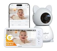 ieGeek Cámara Vigilancia Bebes 5" 2K/3MP, Baby Monitor con Vista 360° PTZ, Detección Movimiento y Llanto, Audio Bidireccional, Visión Nocturna, Temperatura, Regalo Recién Nacidos