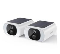 ieG mara WiFi externa inalámbrica, panel solar incorporado, 2 K cámara WiFi externa inalámbrica con batería, visión nocturna a color, PIR, voz bidireccional, IP65, 2,4 GHz, 2 unidades