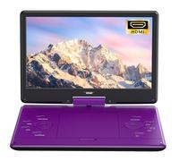 ieGeek Reproductor de DVD portátil de 16.9 pulgadas con pantalla giratoria de 14.1 pulgadas, entrada HDMI, batería recargable de 6 horas, sin región, reproducción USB/SD, regalo ideal para personas