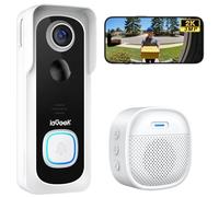 ieGeek Timbre Inalámbrico Exterior Impermeable con Cámara 2K, Videoportero WiFi con IP66 Resistente al Agua, Detección Humana, Audio Bidireccional, Visión Nocturna, Sin Suscripción, 2,4 G WiFi