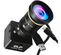 IEights 200FPS Global Shutter USB3.0 Cámara con zoom manual 10X Varifocal para computadora (lente de zoom 10X de 5-50 mm)