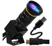 IEights Cámara web 4K USB 3.0 HDMI de 60 fps con zoom manual para computadora, mini quemadura de luz para grabador láser H.264, telescopio USB, seguridad industrial, cámara de PC para Raspberry Pi