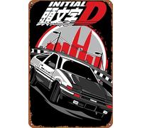 IEITB Cartel de metal retro con inicial D de animación de coches de animación para bar, oficina, hogar, decoración de pared, regalo, retro, 12 x 8 pulgadas