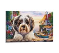 IEJKLUVWX Shih Tzu Arte De Pared Camino hacia un faro costero Cuadro Único Lienzo Impermeable Resistente A La Humedad Duradero Vestíbulo Hotel Decoración Ideal 08x12inch(20x30cm)