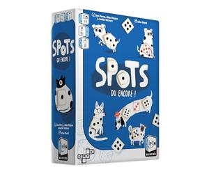 IELLO Dados Spots o Encore - Juego de Dados y Perros Todos, Stop o Encore y Colocación en Cartas, 1 a 4 Jugadores - Ilustraciones Adorables