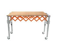 ieLsngai Rodillo transportador ajustable, rodillo de tijera con ruedas universales, mesa de rodillos transportadora ajustable, capacidad de carga total de aproximadamente 50 kg/110,23 libras, longitud