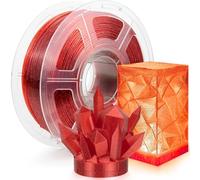 IEMAI Filamento PETG 1.75mm 1Kg, Glitterato PETG Transparente Rojo Alta Velocidad Impresora 3D Filamento, Precisión Dimensional +/- 0.02mm