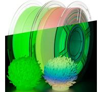 IEMAI Glow in The Dark PETG Filamento 1.75mm 2KG, Verde/Arcoíris Luminoso PETG Filamento para Impresora 3D, Precisión Dimensional +/- 0.02mm