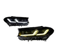 IENQBVL 2 Faros Delanteros DRL Con Señal LED Y Lente De Proyector Para G30 525i 530i 535i 540i 2017 2018 2019 2020(Black)